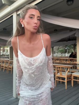 Night one babbbby! Wearing @Graceloveslace 🤍 #bride #wedding #fyp 