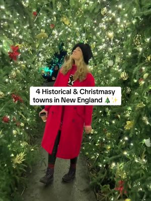 Special dates + more details ➡️🎄✨ These New England towns all have historical stories to share plus are super cute and great to visit during the holidays. Stockbridge, Massachusetts: The 36th Annual Main Street at Christmas event is December 6 – 7 but you could go anytime to see Norman Rockwell’s iconic painting of the town + Winterlights at Naumkeag.  Essex, Connecticut: See the train show at the Connecticut River Museum, the Boat Parade on December 1 and the Holiday Stroll on December 7. The Ivoryton Illuminations kick off on December 7. Steam train holiday events begin mid November.  Manchester, Vermont: Manchester Merriment begins November 29, the Holiday Lighted Tractor Parade is December 7, Hildene is decorated all December.  Bristol, Rhode Island: Afternoon tea at Blithwold starts November 25, Santa’s House is open to the public and by appointment during the month of December. 