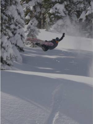 Method grab on the #SuperUltraBlossom in Tahoe. Watch more of my backcountry footage in PAVED playing on Red Bull TV 📺⏯️ @Burton Snowboards 🤝 @Red Bull Snow 