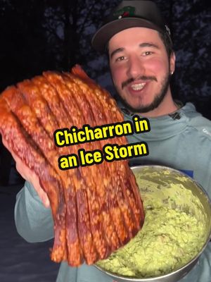 Winter is here 🥶 Chicharron in an ice storm 