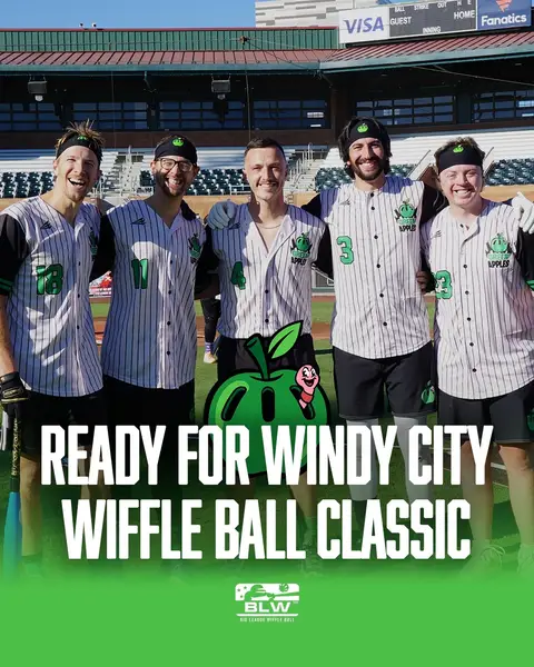 Catch us at the Windy City Wiffle Classic at the Parkway Sports Complex in Chicago tomorrow! Sadly @tylerflakne won’t be traveling with the team but catch the rest of the gang and @will_smithey making his season debut as a #🍏