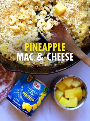 Mac & cheese just got a sunshine twist. Your entire family will be talking about it for months. Serves 6–8 Ingredients 1 lb elbow macaroni, cooked al dente 4 Tbsp butter ¼ cup flour 4 cups milk 4 cups shredded cheddar cheese (mix with Gruyère if desired) 1 cup Dole® Tropical Gold Pineapple Chunks (roughly chopped), drained and patted dry 1 cup panko breadcrumbs 2 Tbsp grated parmesan 1 Tbsp olive oil or melted butter Pinch smoked paprika #thanksgivingrecipes  #sidedish #friendsgiving #macandcheese #pineapplerecipe 