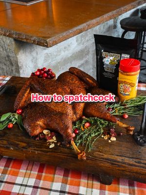 turkey this Thanksgiving- save this video for later! This is a simple technique to not only have your turkey laying flat and presenting beautifully, but it also helps with even cooking keeping the turkey tender and juicy.  This is a quick version on how I spatchcock my turkey. Enjoy! 🔥 #meatchurch #meatchurch #texasbbq #bbq #turkey