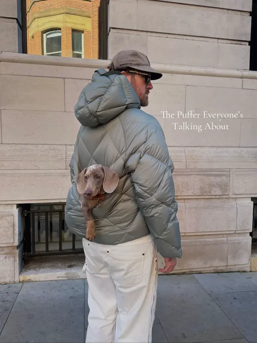 Get a puffer that doubles up as a puppy carrier 🤝🏻 @about:blank . . . . #mensfashion #StreetFashion #StreetStyle #fallstyle #outfitinspo 