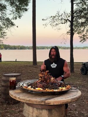 One word. We reflexively fight for ’em… We’d die for ’em… We cry, laugh, and get down on our knees for them… Family. Liver King Chef Lionel is family. He brought a real-life, not the charlatan kind snake on the plane to DriveTanks… and f**king lost it, mid-flight. He created a Halloween dish that got animal rights activists to shit their shorts. He was there for my first podcast and served a dish that made Logan Paul puke. Lionel gave me confidence and made me better. He served bull shark testicle ceviche and made it taste… not that bad. He saved me from a nightmare night when Travis Scott took the stage at 5 a.m. by going gambling at Resorts World. He sang the entire Mockingbird song from Dumb and Dumber. Liver King Chef Lionel was and still is primal AF… He’s a Barbarian, and he’s a King in any kitchen. Thank you for caring for and cooking for my family. Can’t wait to see what’s next. Let’s send him off with the highest honor… a triple-crown “Yea Yea Boii”… Yea Yea Boii! Yea Yea Boii! Yea Yea Boii! Fist. Bump. Pound. What do we do… 👊🏼 bump #️⃣ 🔒 fun 👇🏼#foryou #foryoupage #fyp 