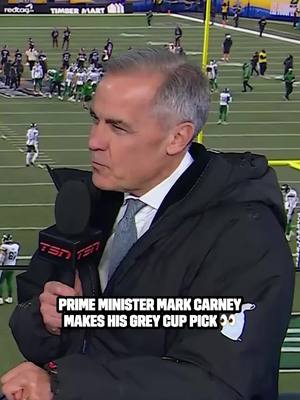 The pick is in. Prime Minister Mark Carney makes his #GreyCup prediction. #cfl #cflfootball