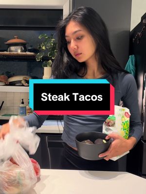 Cooked the steak outside even though it was raining because steak taste so much better on the grill  #steaktacos #homemadetortillas #mealideas #cookwithme #fyp 