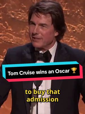 Tom Cruise makes a promise after receiving his first-ever Oscar 🏆 #TomCruise #Oscar #Oscars #Film #Cinema 
