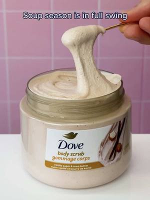This scrub + your shower = a recipe for the glowiest winter skin ✨ #Dove #GlowingSkin #bodyscrub #showertok 
