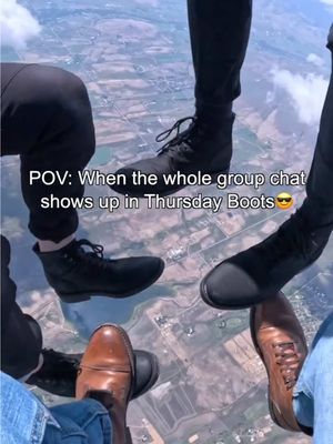 They said Thursdays were versatile…so we tested that. 🪂 #ThursdayBoots #Skydiving  #BootSeason 