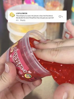 Someone said our product photos are a “scam” because the slime looks bigger than the jar. Here’s the real explanation: our photos show the entire slime out of the jar so you can actually see the texture, color, and toppings (not just the top of a closed container). We’ve sold millions of slimes and only a few people have ever been confused by this, but we wanted to clear it up anyway.