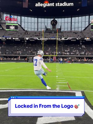 Locked in from the logo 🎯 #NFL #DALvsLV #NFLGameDay #BrandonAubrey #DallasCowboys