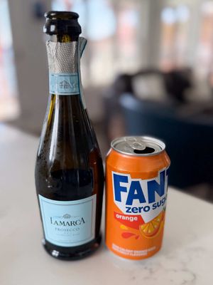 When you are craving mimosa but don’t have any OJ! @Fanta 