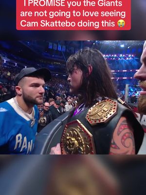🚨🚨WILD🚨🚨 #GIANTS ROOKIE RUNNING BACK CAM SKATTEBO THROWING HANDS AT WWE. 💀💀💀 THIS MAN IS CRAZY.  #camskattebo #WWE