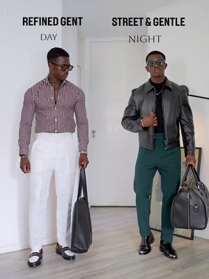 Refined by Day - Street By Night | what’s your pick??  #styletips #menfashion #outfitideas #ootdfashion #fyp 