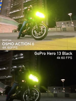 Epic Motorbike Night 1 Shot 💥 Who WINS!? 🚀 DJI Action 6 vs GoPro Hero 13 Black @DJI Osmo 
