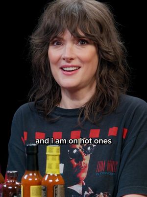 & now a special announcement from this week’s guest on hot ones, winona ryder. 🔥 #hotones #winonaryder 