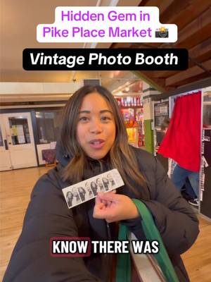 I had no idea there was a vintage Photo Booth at Pike Place Market! These two photo strips were $5.50 with a credit card. I’m so glad we stopped here!  You can find the Orange Dracula Photo Booth on the 3rd floor of Pike Place Market. It’s near BLMF books!  📍 1501 Pike Pl # 319, Seattle, WA 98101 #vintagephotobooth #photobooth #pikeplacemarket #seattletiktok #seattlewashington 