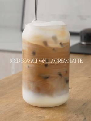 Iced Seasalt Vanillah Cream Latte, like as we’ll know that adding sea salt just flipped the whole vibe in your coffee, like when you just sip that salty cream hits >> you’re hooked. totally addicted 🤌🏻 #fyp #seasaltcoffee #seasaltcreamlatte  