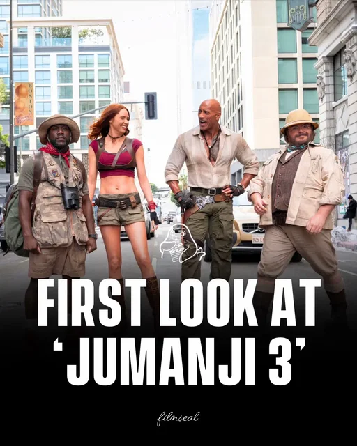 Jumanji 3 has begun filming in Los Angeles with Dwayne Johnson, Kevin Hart, Jack Black, and Karen Gillan returning under director Jake Kasdan.  Johnson revealed his character will wear dice from the 1995 film as a nod to Robin Williams.  #FilmSeal #film #movie #cinema 