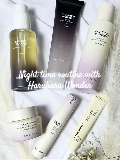 My nighttime routine with Haruharu Wonder has been giving my skin exactly what it needs, so here’s how each product works for me: • Black Rice Moisture Deep Cleansing Oil — melts away makeup and SPF so effortlessly. It leaves my skin clean, silky, and never stripped. One of the gentlest cleansing oils I’ve used. • Black Rice Triple AHA Gentle Cleansing Gel — my go-to second cleanse. It keeps my skin smooth and clear without feeling harsh. Perfect for days when my skin feels congested or dull. • Black Rice Probiotic Barrier Essence — this step has genuinely strengthened my skin barrier. I wake up with calmer, more balanced skin, and my redness has noticeably reduced. • Black Rice Night Knight Retinol Serum — beginner-friendly retinol that doesn’t irritate my skin. It helps with texture, keeps my skin looking fresh, and feels surprisingly gentle while still effective. • Black Rice Bakuchiol Eye Cream — hydrates my under-eyes and makes them look more awake. I love that it’s soothing but still has that smoothing effect. • Black Rice 5 Ceramide Moisturizing Cream — my final layer of nourishment. It hugs my skin with moisture and I always wake up soft, plump, and glowing. This whole lineup has made my nighttime routine feel calming, intentional, and honestly so effective. My skin has been loving every step. ✨ @haruharu wonder  Need to try this routine? Get these products at a discount price from @YesStyle. Use my code ISHMOMENTS92 @YesStyleInfluencers  #haruharuwonder #koreanskincare #skinbarrier #blackrice #kbeauty 