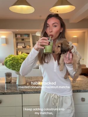 Habit stacked roasted cinnamon hazelnut matchas🤍 @lemme #lemmepartner 
