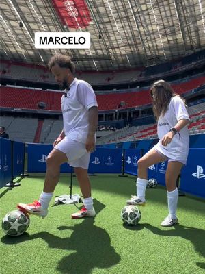 ¿te salen todos? 🤍 / mis jugadores favoritos me enseñan trucos de fútbol   #futbol #marcelo #robertocarlos #brianrodriguez #kulusevski 