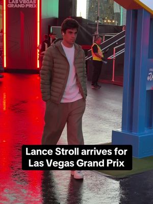 Lance Stroll hits the paddock for media day in Las Vegas #lancestroll #astonmartinf1 #f1 #formula1 #lasvegasgp 