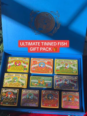 a big beautiful box of tinned fish!!!!!!! #fishtok #christmasgiftideas #tinnedfish 