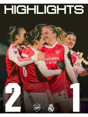 RUSSO AGAIN, OLÉ OLÉ 🔥🔥 Highlights from our 2-1 win over Real Madrid are now here to enjoy 🍿 Stream UWCL on Disney+ 📲#arsenal #arsenalwfc #alessiarusso #championsleague 