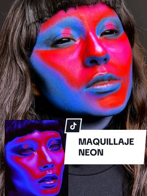 MAQUILLAJE DE CHICA NEON😳⚡️ #michmoon #makeup #neon #ia #tvgirl 
