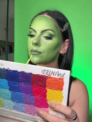 Who wants to see the results?! #elphaba #wickedmakeup #wickedforgood #makeuptransition #behindthescenes 