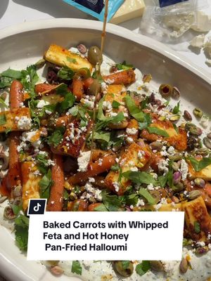 As a kid, I used to hide my carrots in the gutter (true story 😅). Fast forward a few years, and now they’re one of my favorite things on the plate. These roasted carrots with @mainland Creamy Feta, @mainlandnz Haloumi, and hot honey are next-level - creamy, sweet, savory, and so good you’ll forget it’s a veggie dish. 🥕🔥 Baked Carrots with @Mainland Creamy Feta and Hot Honey Pan-Fried @Mainland Haloumi Ingredients: For the Baked Carrots: 200g Mainland Creamy Feta, crumbled 650g baby carrots (with tops on) 3 tbsp pesto 2 tbsp honey Salt & pepper to taste For the Whipped Feta Cream: 250g Mainland Creamy Feta 3/4 cup Greek yogurt 1 garlic clove, minced 2 tablespoons fresh mint 2 tablespoons olive oil 2 tablespoons fresh parsley 2 tsp honey Salt & pepper to taste For the Hot Honey Pan-Fried Haloumi: 200g Mainland Haloumi, sliced 1 tbsp olive oil 2 tbsp hot honey (store-bought or homemade by mixing honey with chili flakes) Extras: 100g olives, chopped 70g pistachios, chopped 1/2 bunch parsley, roughly chopped 1/2 lemon, finely grated zest Instructions: 1. Prepare the Baked Carrots: Preheat the oven to 200°C (fan). Wash carrots thoroughly without peeling. Place the carrots in an ovenproof dish. Drizzle with pesto, honey, and season with salt and pepper. Toss everything together to coat the carrots well. Roast the carrots for 30 minutes, turning them halfway through, until tender and caramelised. 2. Make the Creamy Feta whip: In a food processor, blend the Mainland Creamy Feta and other ingredients until smooth and creamy. Set aside for plating. 3. Pan-Fry the Haloumi: Heat olive oil in a pan over medium heat. Fry the Mainland Haloumi slices for 2-3 minutes on each side until golden brown and crispy. Drizzle the hot honey over the haloumi slices just before removing from the pan. Let it sizzle for a moment for an extra kick. 4. Assemble the Dish: Spread the creamy feta whip on a large serving platter. Arrange the baked carrots on top of the whipped feta, spooning any remaining pesto from the baking dish over the carrots. Top with hot honey pan-fried haloumi slices, chopped olives, crumbled feta, parsley, pistachios, and a sprinkle of lemon zest. 5. Serve & Enjoy! Serve immediately while the haloumi is still warm. This dish is a delightful mix of textures and flavours - perfect for impressing guests or treating yourself! #EasyRecipe #healthyrecipes #quickrecipes #festivedinner #carrots 