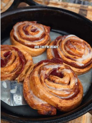 Bacon Wrapped Cinnamon Rolls this holiday season? Yes Recipe: - Pour Kingsford Craftsmoke Pellets into your pellet grill and fire it up to 300°F - Place bacon on a wire rack and cook for 30 minutes - Roll out cinnamon rolls, fill with bacon, and brush with maple syrup - Add to a skillet and grill for another 30-40 minutes - Glaze and enjoy!