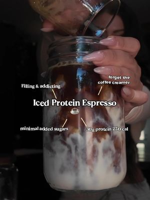 Gym girlies wtf r u waiting for / 30g p and better than any takeaway ☕️ 1 cup milk (prefer oat) Double espresso or some cold coffee (reduce milk if using coffee) 1 scoop cinnamon cereal whey+ Ice Thank me later girlfriend 