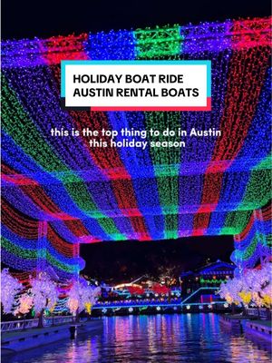 🎄 top things to do in Austin Texas this holiday season – @Austin Rental Boats on Lake Austin to see the Mozart’s Light Show!  Austin Rental Boats has donut boats (individual rides or book an entire donut boat for your party), party pontoon boats, and double decker boats cruising on Lake Austin for the ultimate Mozart’s light festival experience.  〰️ new additions this year: 2 Tunnels, floating motifs, & shoreline decorations  〰️ everyone gets a free blue Santa hat 〰️ bottomless free hot cocoa aboard all boats 〰️ Dec 1st, Austin Rental Boats is partnering with Operation Blue Santa by donating all ticket proceeds to children in need to purchase Christmas gifts 〰️ Mozart’s holiday village with the viral European chocolate strawberry cups, churros, tamales, Bavarian pretzels, spiked hot chocolate, mulled wine, and more 〰️ live music performances 〰️ holiday movies on the water 📍3825 Lake Austin Blvd #austintexas #mozartsaustin #austintx #lakeaustin #thingstodoinaustin  