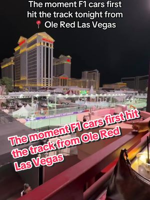 Just a couple front row seats from our 3rd floor balcony 🏎️👀 #OleRed #LasVegas #F1 #Formula1 #LasVegasGrandPrix 
