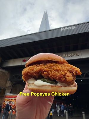 @popeyesuk is dropping something HUGE. To celebrate their 100th UK restaurant, they’re giving away 100 FREE Chicken Sandwiches from 10am at every Popeyes across the country on 25th November. Unreal scenes. But London Bridge - restaurant #100 - is the one to watch. Queue opens at 9am with: Free Chicken Sandwiches for LIFE* for the first 3 in the queue when doors open at 11am. Free Chicken Sandwiches for the first 100 Free merch for the first 50 Live brass band Bring your mates and bring an appetite - I’ll see you there. T&Cs apply. Free Chicken Sandwiches for life = 1 a month for 50 years!