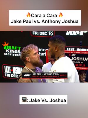 El primer face off entre Jake Paul y Anthony Joshua. 🔥 #JakeJoshua Viernes 19 de diciembre, 7PM CDMX. EN VIVO solo en Netflix.