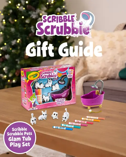Top GIFT alert! 🐾🎁 Crayola Scribble Scrubbies are the purr-fect gift—check out our Scribble Scrubbie Gift Guide to find their new favorite fuzzy friend! #ScribbleScrubbies #CrayolaHoliday #holidaygifts #christmasgiftideas 
