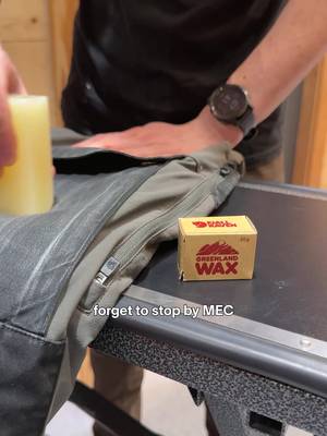#MECstaffer Kyler wears his @fjallraven_na Keb Trousers at least 2-3 times a week, so needless to say, he knows a thing or two about how to maintain them. G-1000 fabric can be waxed for more wind and water resistance, or washed clean for breathability on warmer days. Here’s how to use Greenland Wax to dial in your layers: 1️⃣ Apply: Glide a thin layer of wax across the fabric. 2️⃣ Heat: Melt it in with low, steady heat (iron or hairdryer). 3️⃣ Repeat: Add extra protection to high-exposure spots like shoulders, knees, and cuffs. And that's it! Link in bio to shop Fjallraven gear, and grab a block of wax for your regular gear maintenance.