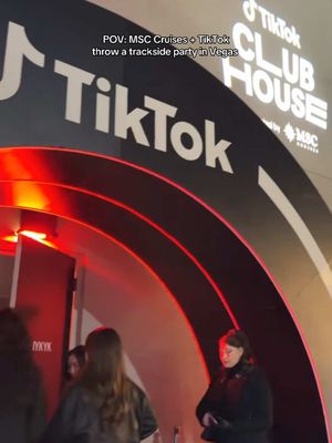 Take a peek at the trackside views and  #Vegas vibes happening this weekend at the #TikTokCkubhouse sponsored by #MSCCruises.