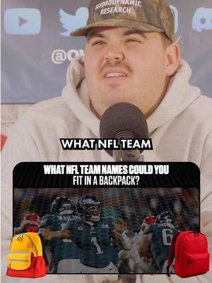What NFL team names could you fit into a backpack 🎒 #nfl #nfltrivia #sportstrivia 