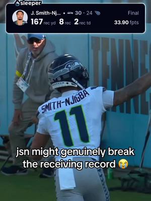 JSN really out here saving me in fantasy every week 😭 #jaxonsmithnjigba #jsn #seahawks #fantasyfootball #nfl