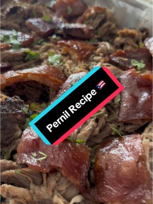 Pernil (Picnic Shoulder) Recipe 🇵🇷 Sofrito: * 1/2c Garlic Cloves * 5 Aji Dulce or 1 Cubanelle  * 1/2 Small Yellow Onion  * 3 Culantro or Handful Cilantro * 1/2c White Vinegar Marinate: * 11lbs Picnic Shoulder  * Sofrito * 4Tbsp Achiote (Recipe Pinned) * Or substitute 4Tbsp oil of your choice with 2 packets Sazon * 2Tbsp Garlic Powder * 2Tbsp Dominican Oregano Powder or Regular  * 1Tsp Cumin Powder  * 2 Tsp Onion Powder * 2Tbsp Adobo * 2Tsp Pink Salt or Sea Salt  * Additional 1Tsp Sea Salt for skin #pernil #pernilrecipe #hispanicfood 