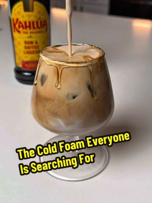 The cold foam everyone is searching for this month… and it’s way too good. This Honey Cinnamon Kahlúa Latte is way better than it has any right to be. WHAT YOU’LL NEED: 30ml / 1 part Kahlúa 15ml / 0.5 parts heavy whipping cream 15ml / 0.5 parts milk 7ml / 0.25 parts dash honey  2 dashes cinnamon Ice Espresso Honey (for dipping rim) HOW TO MAKE IT Cold Foam: Combine Kahlúa, heavy cream, milk, honey, and cinnamon. Whip until extra thick and smooth. Latte Build: Dip rim of glass in honey. Add ice, pour in milk, then espresso. Finish with cold foam. If you’re leveling up your weekend lattes, adding a little Kahlúa might be the cheat code.  Follow for more drink recipes. #Ad #Kahlua #IcedLatte #ColdFoamLatte #DrinkReels