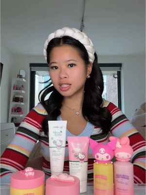 All of my @hellokitty and friends favs from @The Crème shop available now at @Ulta Beauty and ulta.com🎀🎀 #tcspartner #thecremeshop #hellokittyskincare #hellokitty #ultabeauty