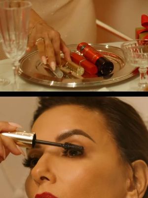 @evalongoria’s red lips and panoramic volume set the perfect tone for the holidays. #lorealparis #lorealparisholidays #lorealparisadventcalendar #festiveseason
