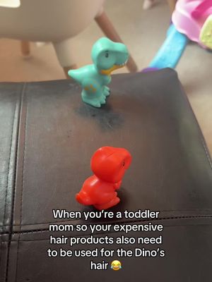 It’s way better for everyone sanity to just give the t-Rex some heat spray haha @AG Care #agcarepartner #toddelrmom 