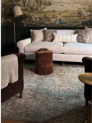 The pocket doors make the entrance, but the room makes you linger. We transformed @chrislovesjulia’s office into a warm living room/study to set the tone for the new Palma Collection (PLM-03 Lagoon/Natural). #CLJxLoloi